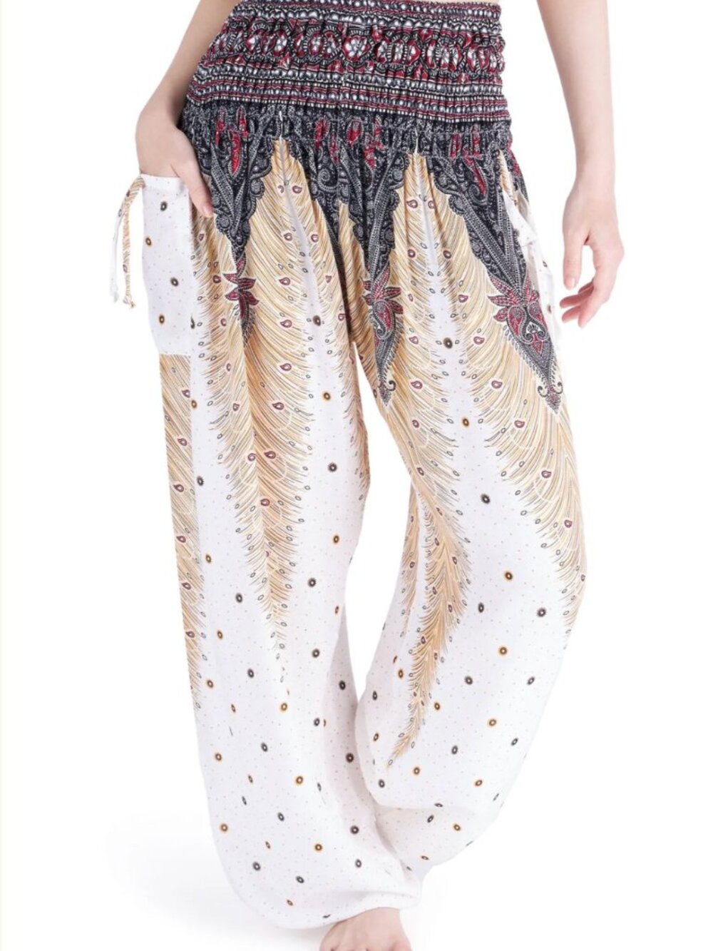 Boho Peacock M Harem Pants, Yoga Pants, Loungewear,